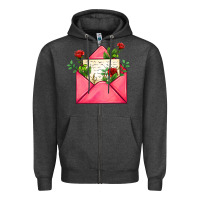 Charcoal Heather pink letter Zipper Hoodie - AdoDesignShop