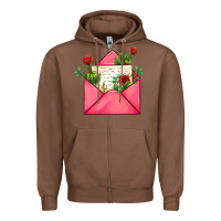 Chestnut pink letter Zipper Hoodie - AdoDesignShop