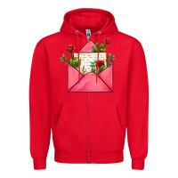 Red pink letter Zipper Hoodie - AdoDesignShop