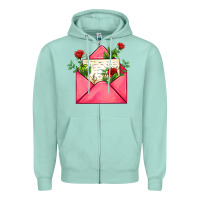 Seafoam pink letter Zipper Hoodie - AdoDesignShop