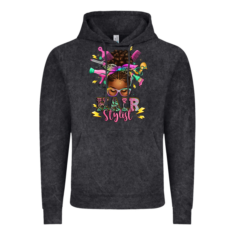 Hair Stylist Afro Messy Bun Vintage Hoodie by texasbilliewilder | Teevron