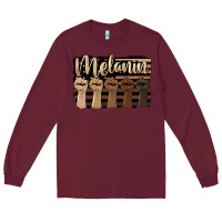 Burgundy melanin american flag Long Sleeve Tee - HRA Design Shop