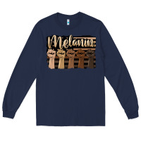 Navy melanin american flag Long Sleeve Tee - HRA Design Shop