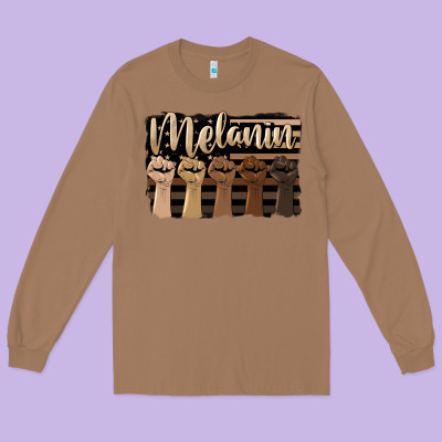 Melanin American Flag Long Sleeve Tee Designed By Hra Design Shop