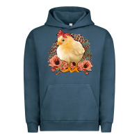 Pigment Midnight Navy Chick with Flowers Leopard Background Urban Hoodie - Bettercallsaul