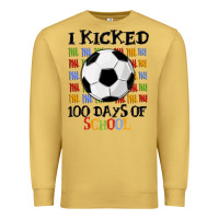 Antique Gold i kicked 100 days of school Premium Sweatshirt - MaliasSmallBusiness