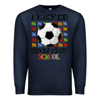 Navy i kicked 100 days of school Premium Sweatshirt - MaliasSmallBusiness