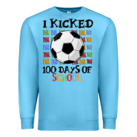 Ocean Blue i kicked 100 days of school Premium Sweatshirt - MaliasSmallBusiness