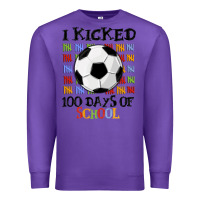 Purple i kicked 100 days of school Premium Sweatshirt - MaliasSmallBusiness