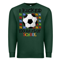 Sports Green i kicked 100 days of school Premium Sweatshirt - MaliasSmallBusiness
