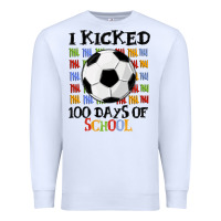 White i kicked 100 days of school Premium Sweatshirt - MaliasSmallBusiness