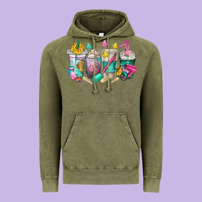 Hairstylist Coffee Cups Vintage Hoodie Designed By Texasbilliewilder