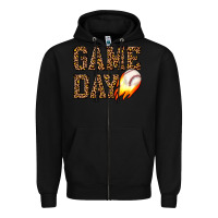 Black game day baseball Zipper Hoodie - JahusDesignShop