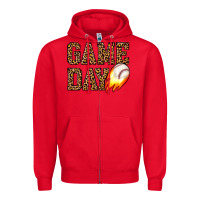 Red game day baseball Zipper Hoodie - JahusDesignShop