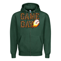 Sports Green game day baseball Zipper Hoodie - JahusDesignShop