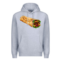 Heather Grey burrito Premium Hoodie - AdoDesignShop