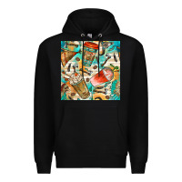 Black western indian coffee cups with aztec seamless pattern bbs Premium Hoodie - BundleAndBundleShop