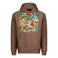 Chestnut western indian coffee cups with aztec seamless pattern bbs Premium Hoodie - BundleAndBundleShop