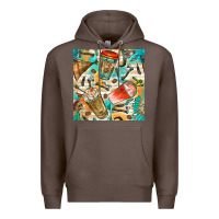 Coffee western indian coffee cups with aztec seamless pattern bbs Premium Hoodie - BundleAndBundleShop