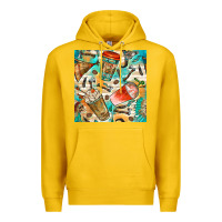 Lemon western indian coffee cups with aztec seamless pattern bbs Premium Hoodie - BundleAndBundleShop