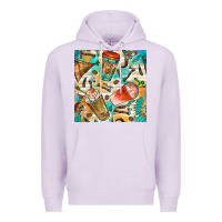 Lilac western indian coffee cups with aztec seamless pattern bbs Premium Hoodie - BundleAndBundleShop