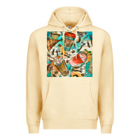 Pina Colada western indian coffee cups with aztec seamless pattern bbs Premium Hoodie - BundleAndBundleShop