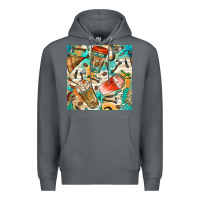 Rock western indian coffee cups with aztec seamless pattern bbs Premium Hoodie - BundleAndBundleShop