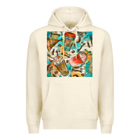 Sandshell western indian coffee cups with aztec seamless pattern bbs Premium Hoodie - BundleAndBundleShop