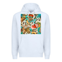White western indian coffee cups with aztec seamless pattern bbs Premium Hoodie - BundleAndBundleShop