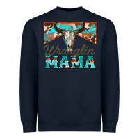 Navy wranglin mama Heavyweight Sweatshirt - Zillion Design Studio