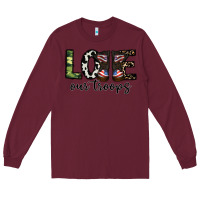 Burgundy love our troops Long Sleeve Tee - CowhideDigitalArt