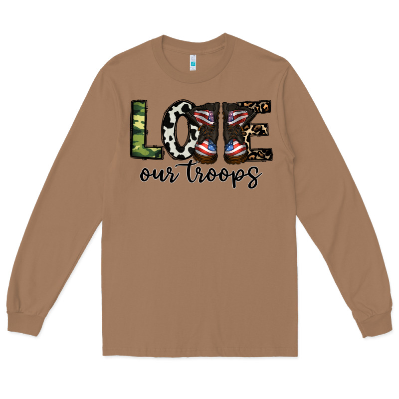Love Our Troops Long Sleeve Tee by CowhideDigitalArt | Teevron