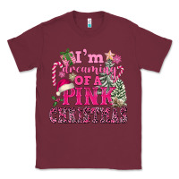 Burgundy I Am Dreaming Of A Pink Christmas Classic Tee - FaDigitalArtStudio