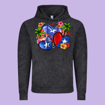 Puerto Rico Hearts Vintage Hoodie Designed By Zillion Design Studio