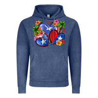 Vintage Denim puerto rico hearts Vintage Hoodie - Zillion Design Studio