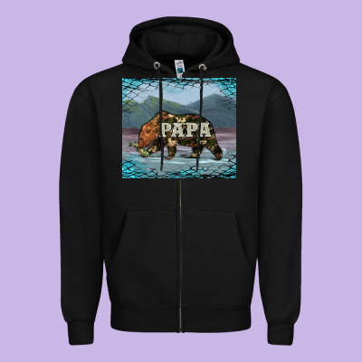 Papa Bear Tumbler Zipper Hoodie Designed By Artiststas