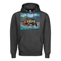 Charcoal Heather papa bear tumbler Zipper Hoodie - Artiststas