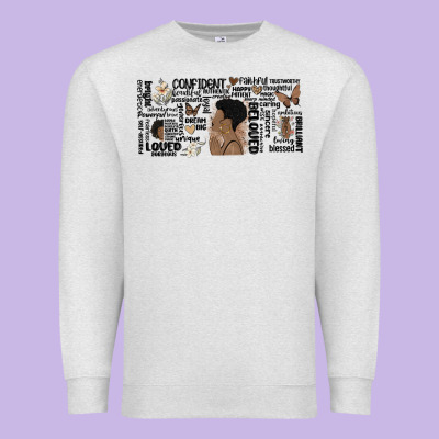 Black Woman Confident Premium Sweatshirt Designed By Maliassmallbusiness