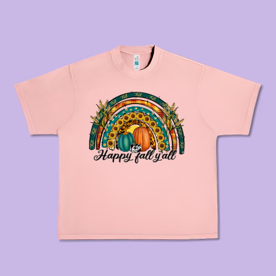 Happy Fall Y'all Rainbow Urban Heavy Tee Designed By Ranaportraitstore