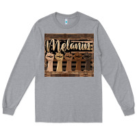 Heather Grey melanin American flag Long Sleeve Tee - HRA Design Shop