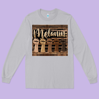 Melanin American Flag Long Sleeve Tee Designed By Hra Design Shop