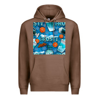 Chestnut winter frosty coffee cups and snow seamless pattern bbs Premium Hoodie - BundleAndBundleShop