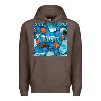 Coffee winter frosty coffee cups and snow seamless pattern bbs Premium Hoodie - BundleAndBundleShop