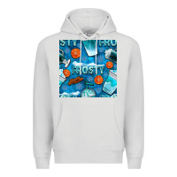 Dove Grey winter frosty coffee cups and snow seamless pattern bbs Premium Hoodie - BundleAndBundleShop