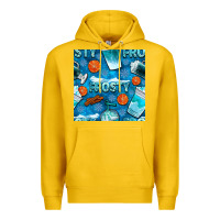 Lemon winter frosty coffee cups and snow seamless pattern bbs Premium Hoodie - BundleAndBundleShop