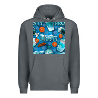 Rock winter frosty coffee cups and snow seamless pattern bbs Premium Hoodie - BundleAndBundleShop