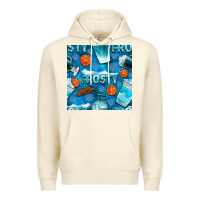 Sandshell winter frosty coffee cups and snow seamless pattern bbs Premium Hoodie - BundleAndBundleShop