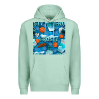 Seafoam winter frosty coffee cups and snow seamless pattern bbs Premium Hoodie - BundleAndBundleShop