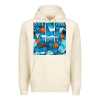 Tofu winter frosty coffee cups and snow seamless pattern bbs Premium Hoodie - BundleAndBundleShop