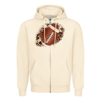 Sandshell football cowhide leopard patch Zipper Hoodie - JahusDesignShop